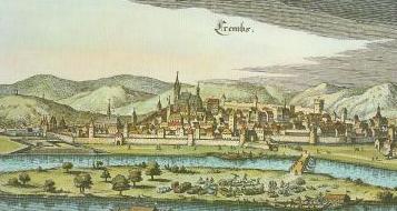 Krems auf einem Stich von Matthaeus Merian 1649, Ausschnitt