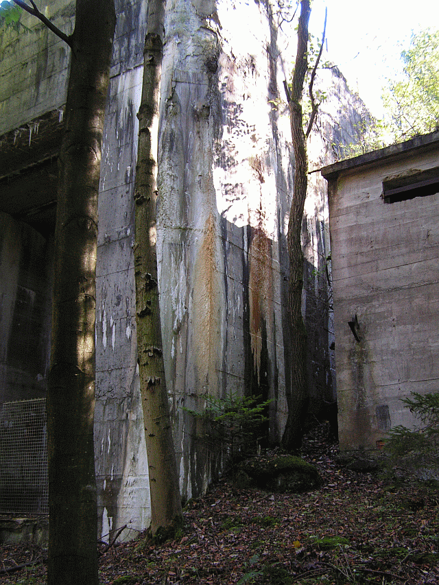 Bunker von Nordwest mit Resten der schwarzen Tarnfarbe.